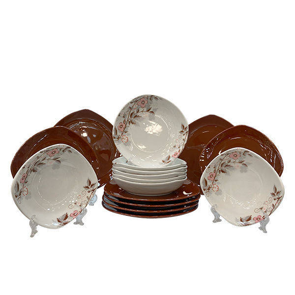 Drobina 24 Pieces Dinner Set Brown color