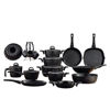 drobina cookware set 24 piece granite Black