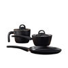 drobina cookware set 24 piece granite Black