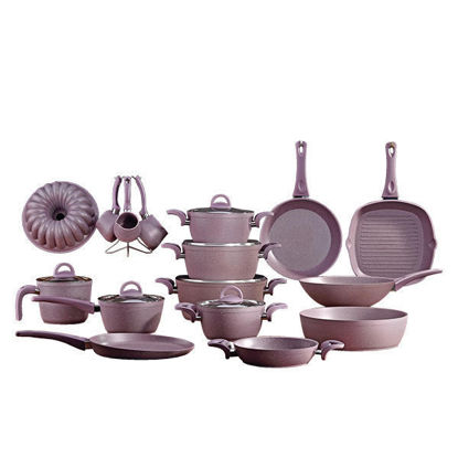 drobina cookware set 24 piece granite purple