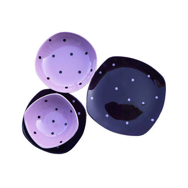 Porser 24 Pieces Dinner Set purple YT008-2