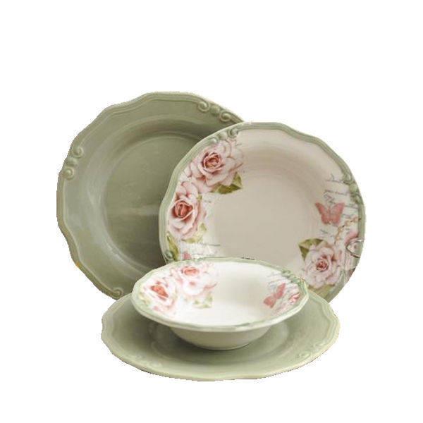Porser 24 Pieces Dinner Set Dark Green YT180903