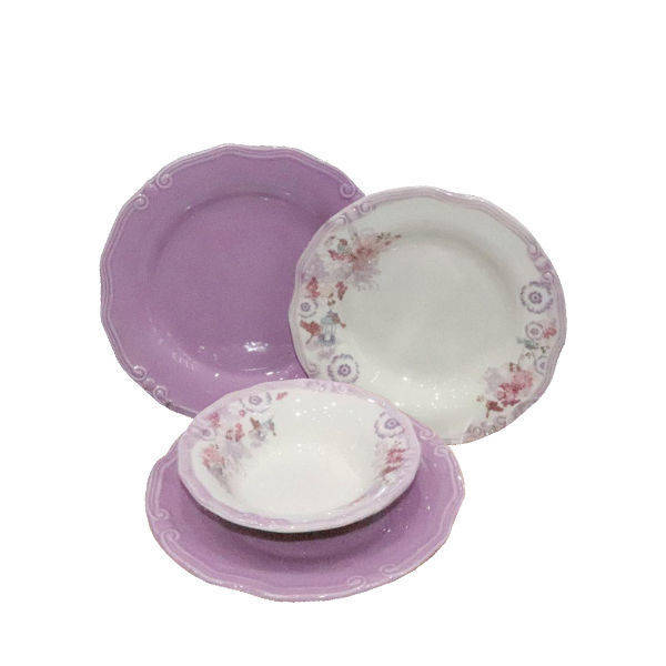 Porser 24 Pieces Dinner Set purple YT190206