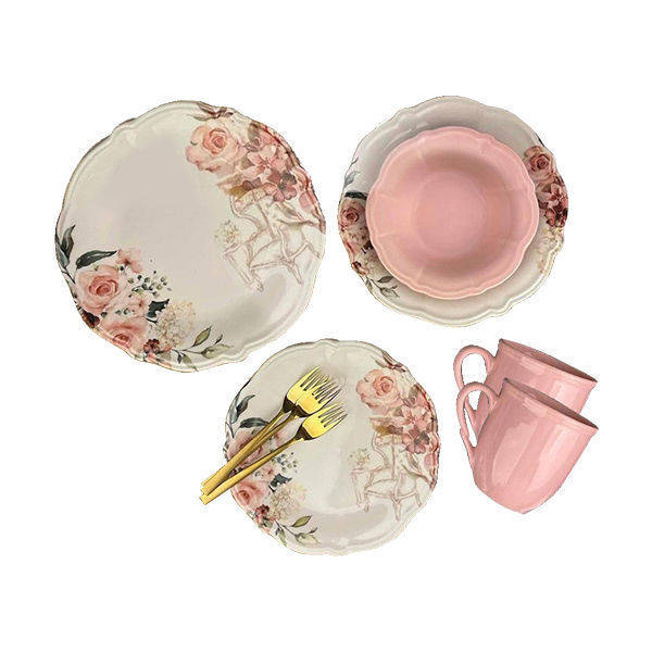 Porser 30 Pieces Dinner Set Pink DN182