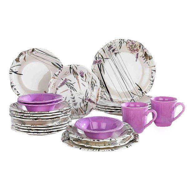 Porser 30 Pieces Dinner Set Purple*White DN460