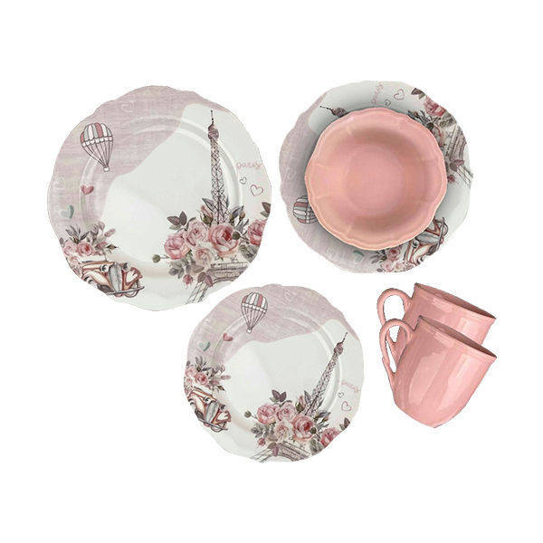 Porser 30 Pieces Dinner Set Pink PRS105