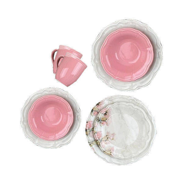 Porser 30 Pieces Dinner Set Pink PRS643