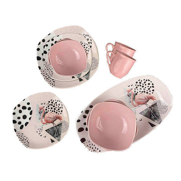 Porser 32 Pieces Dinner Set Pink PRS280