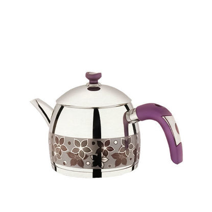 Drobina Tea Pot 1.5 Liter Stainless Steel with Purple Hand