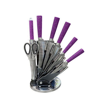 drobina Knife Set 7 Pieces Stainless Purple hand