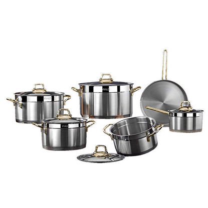 VIVALDI Stainless Steel Set 11 Pieces with Gold hand