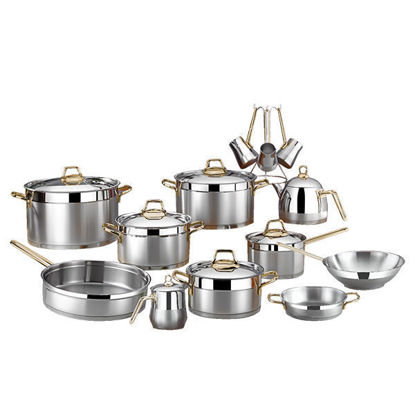 VIVALDI Stainless Steel Set 21 Pieces with Gold hand