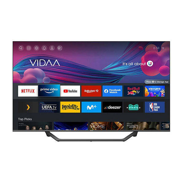 HISENSE 4K QLED TV 50 Inch, VIDAA Ultra Slim, Built-In Receiver - 50A7EG2