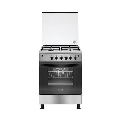 Zanussi steelmax 4-burner cooker with gas oven and hob ZCG623A6XA