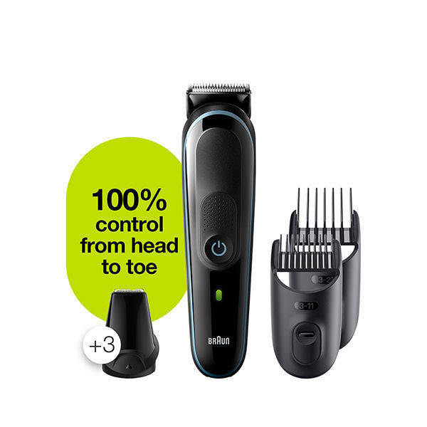 Braun All-in-one trimmer, 7-in-1 trimmer, 5 attachments and Gillette ProGlide razor MGK3345