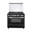 White Point Free Standing Gas Cooker 90*60 With 5 Burners In Black Color & Mirror Oven Door WPGC 9060 BA	