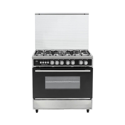 White Point Free Standing Gas Cooker 80*60 With 5 Burners In Black Color & Mirror Oven Door WPGC 8060BPXAN