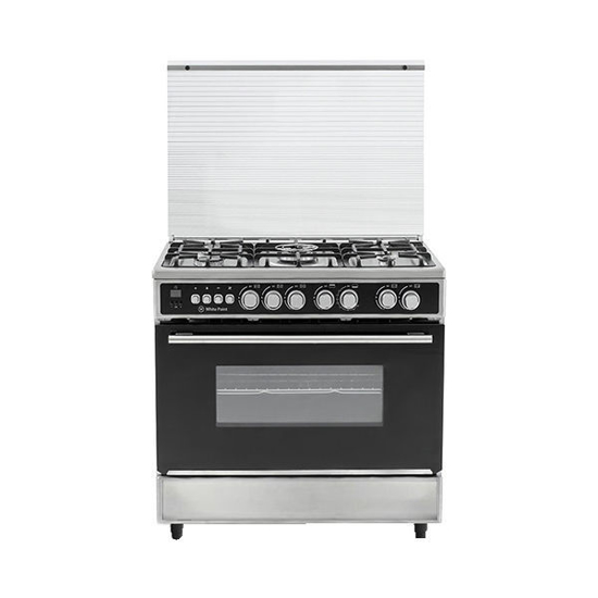 White Point Free Standing Gas Cooker 80*60 With 5 Burners In Black Color & Mirror Oven Door WPGC 8060BPXAN