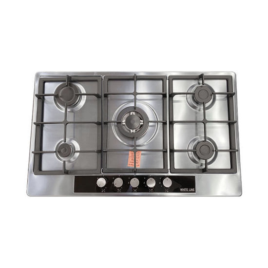 White Line Built-In Gas Hob 90cm 5 Gas Burners - Stainless Steel - WL BIH 90IX