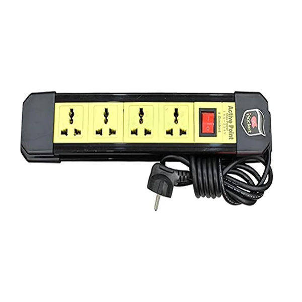 Active point Power 2m Strip 4 Plugs Cable Black