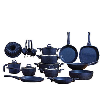 drobina cookware set 23 piece granite Blue