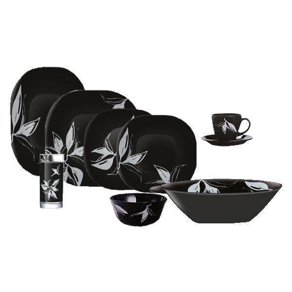 Luminarc Arcopal 44 Pieces ONYX SILVER BLACK - 9268