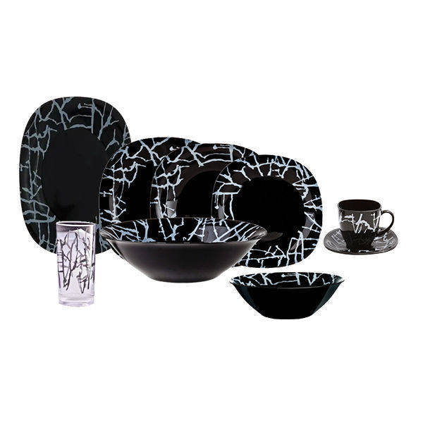 Luminarc Arcopal 44 Pieces DRIPPING BLACK - 9473