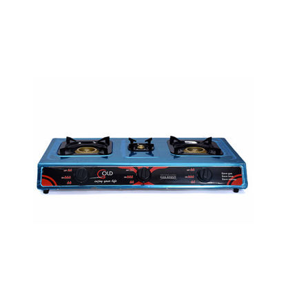 GOLD Gas Stove 3 burners Stainless Steel