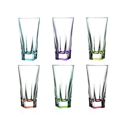 RCR Crystal Brilliant Colors Water Glass Set, 6 Pieces - 380 ml