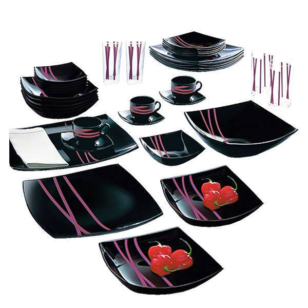 Luminarc Arcopal 50 Pieces OXFORD Black*Red