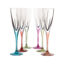 RCR Crystal Fusion Colors Water Glass cups set Flute , 6 Pieces - 170ml