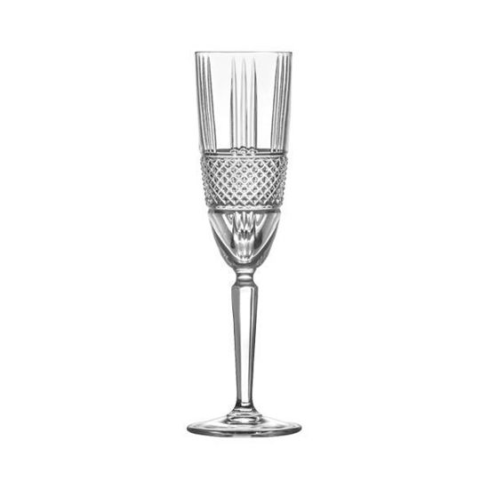 RCR Crystal Brillante Water Glass cups set Flute , 6 Pieces - 185 ml