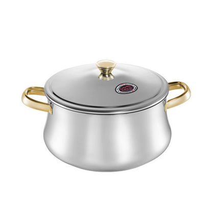 Zahran Stainless Steel Pot Size 16 cm with golden hand