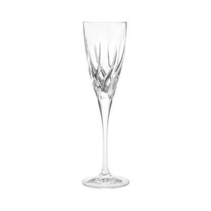 RCR Crystal Trix Calice Water Glass cups set Flute , 6 Pieces - 128 ml