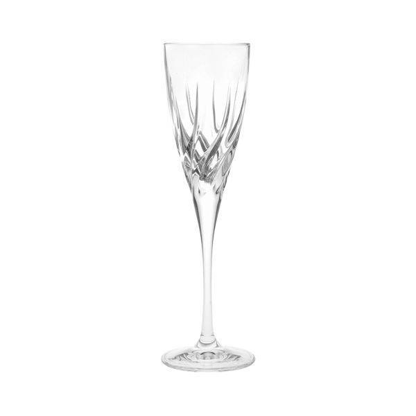 RCR Crystal Trix Calice Water Glass cups set Flute , 6 Pieces - 128 ml