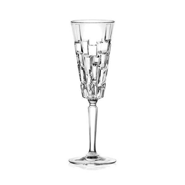 RCR Crystal Atna Water Glass cups set Flute , 6 Pieces - 190ml	