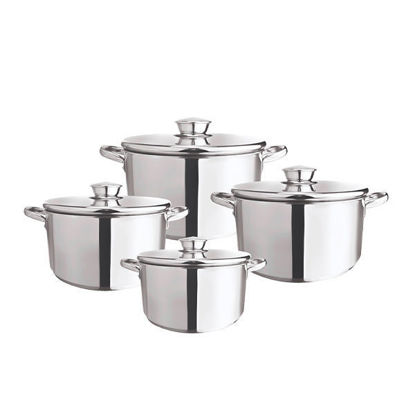 El Dahan SAUCEPAN Aluminum Sets 8 Pieces with Stainless Steel hand Size (14-30)