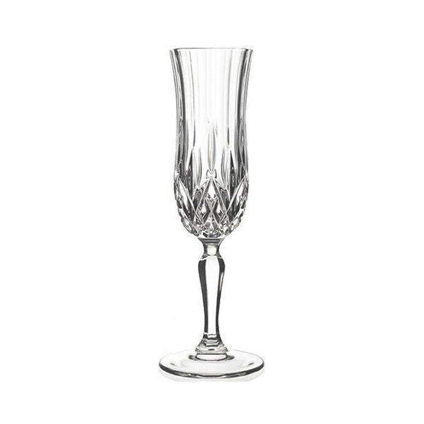 RCR Crystal Opera Water Glass cups set Flute , 6 Pieces - 130 ml