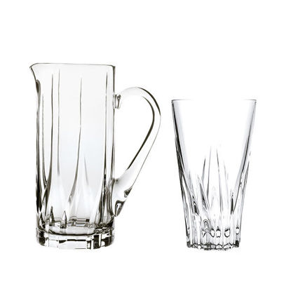 RCR Crystal Fluente Water Glass Set with flask , 7 Pieces