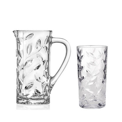 RCR Crystal laurua Water Glass Set with flask , 7 Pieces