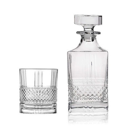 RCR Italiana Brillante Crystal Tea Glass Set with flask of , 7 Pieces