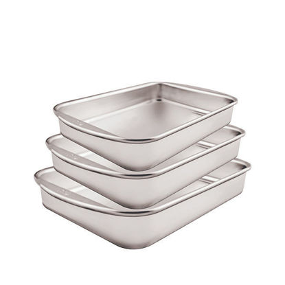 El Dahan Aluminum rectangular oven tray set 3 Pieces Size 25-30-35cm