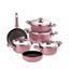 Saflon Tefal Titanium Cookware Set 10 Pieces Pink circular