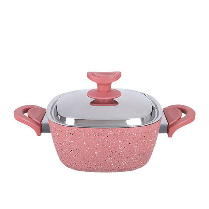 Saflon Granite cooking pot Size 18 Pink Square
