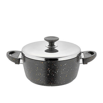 Saflon Granite cooking pot Size 18 Grey circular
