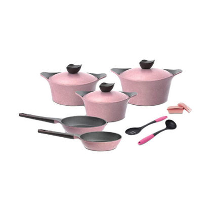 Neoflam granite cookware set 11 piece pink