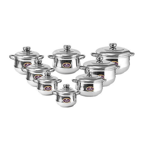 El-zenouki Aluminum Pompeii shawarma with Stainless Steel hand Sets 8 Pieces (14-28)