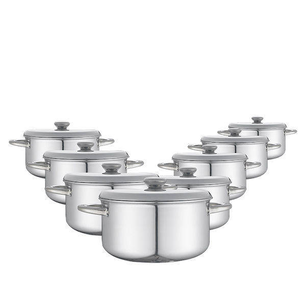 Al Ahram Aluminum Sets 8 Pieces with Stainless Steel hand Size (16-30)