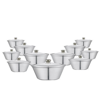 Al Ahram Aluminum Sets conical pot 11 pieces Size (18-40)