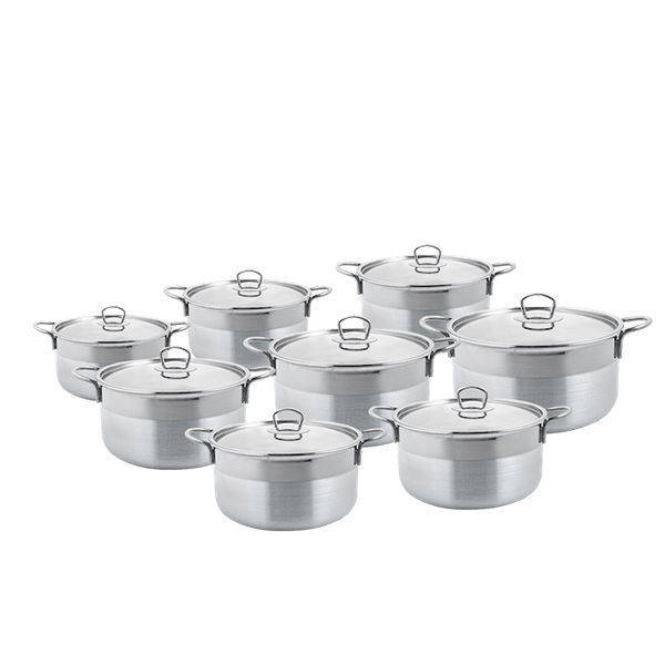Al Ahram Aluminum Sets 8 Pieces Wirecut Stainless cover Size (16-30)